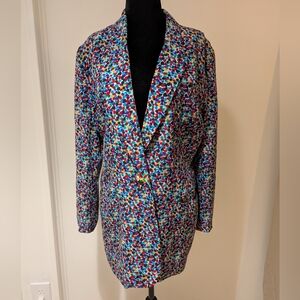 Vintage Nordstrom Women’s Blazer Jacket Lined 100% Silk Confetti Speckled Sz 10